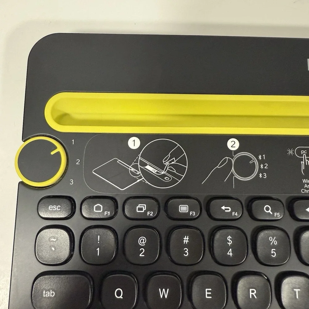 Logitech K480 Bluetooth Multi-Device Keyboard Black Yellow Wireless Universal